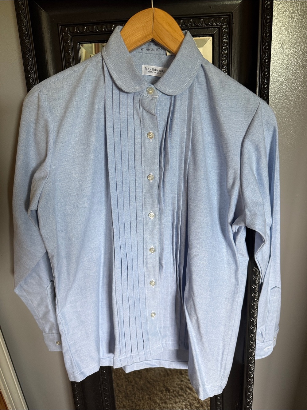 Lady Edward’s Classic Light Blue Pleated Button-Down Shirt - Women